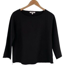 BB Dakota Womens Black Round Neck 3/4 Sleeve Casual Blouse Top Size Small